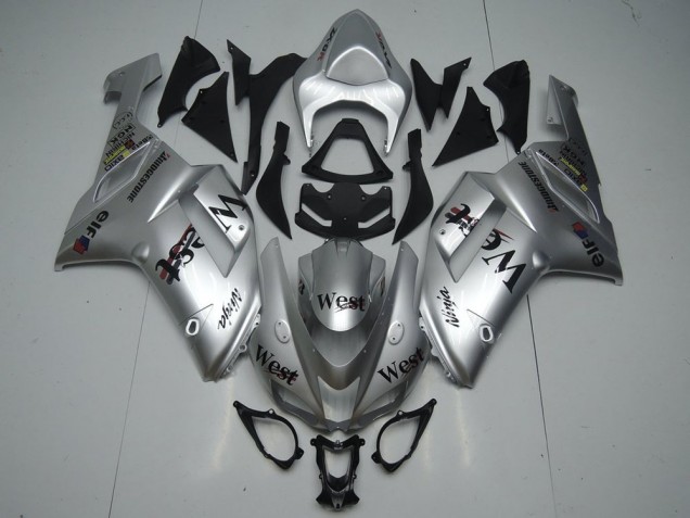 Silver West 2007-2008 Kawasaki ZX6R Motorcycle Fairings Silver West 2007-2008 Kawasaki ZX6R Motorcycle Fairings