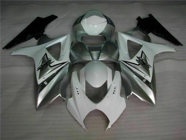 Silver White 2007-2008 Suzuki GSXR 1000 Motorcycle Fairings