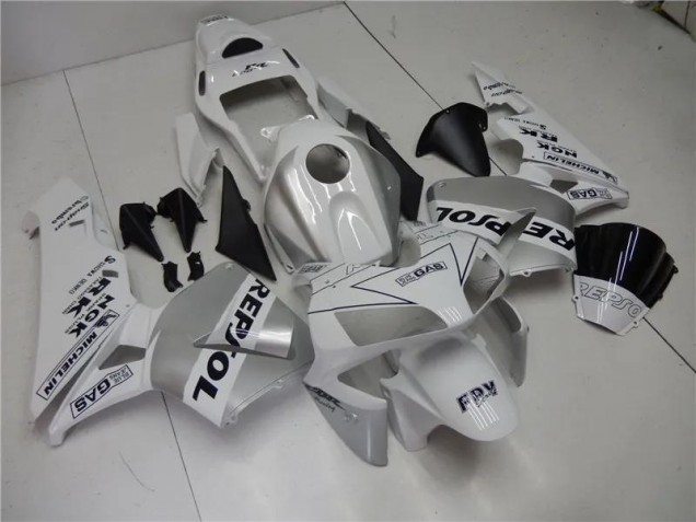 Silver White Black Repsol 2003-2004 Honda CBR600RR Motorcycle Fairings Silver White Black Repsol 2003-2004 Honda CBR600RR Motorcycle Fairings