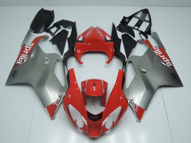 Silver and Red 2003-2006 Aprilia RSV1000 Motorcycle Fairings Silver and Red 2003-2006 Aprilia RSV1000 Motorcycle Fairings