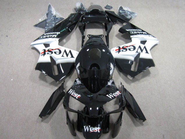 West White Black 2003-2004 Honda CBR600RR Motorcycle Fairings West White Black 2003-2004 Honda CBR600RR Motorcycle Fairings