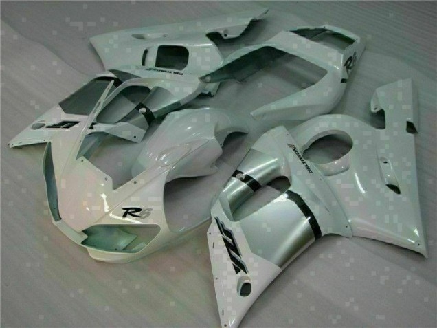 White 1998-2002 Yamaha YZF R6 Motorcycle Fairings White 1998-2002 Yamaha YZF R6 Motorcycle Fairings