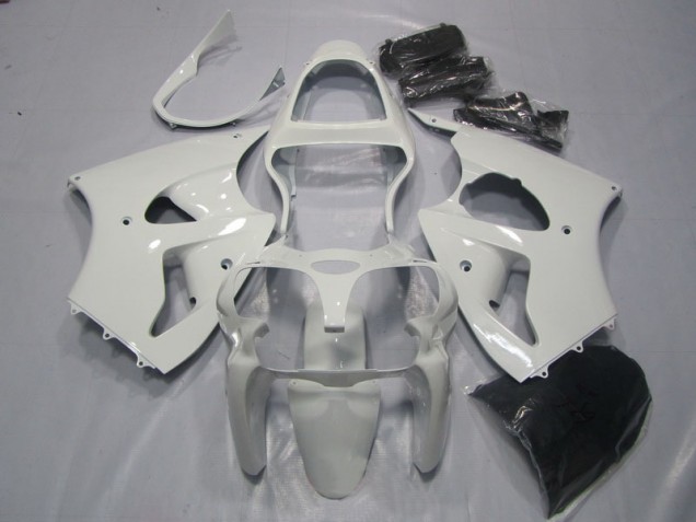 White 2000-2002 Kawasaki ZX6R Motorcycle Fairing White 2000-2002 Kawasaki ZX6R Motorcycle Fairing