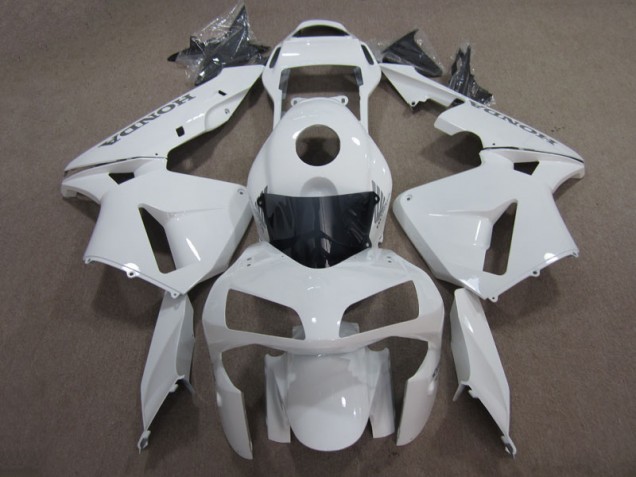 White 2003-2004 Honda CBR600RR Aftermarket Motorcycle Fairings White 2003-2004 Honda CBR600RR Aftermarket Motorcycle Fairings