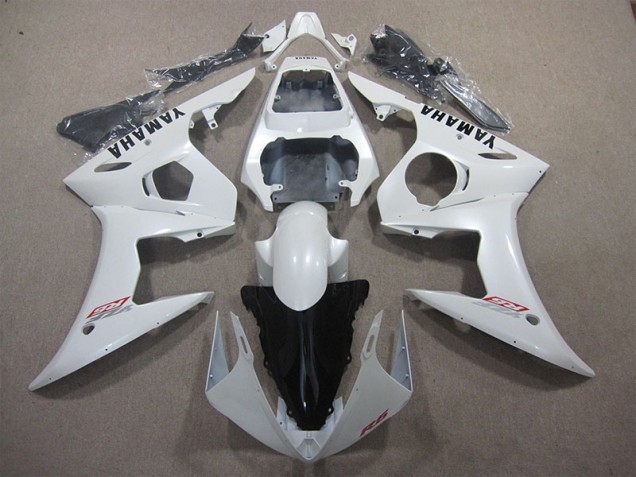 White 2003-2005 Yamaha YZF R6 Motorcycle Fairing White 2003-2005 Yamaha YZF R6 Motorcycle Fairing