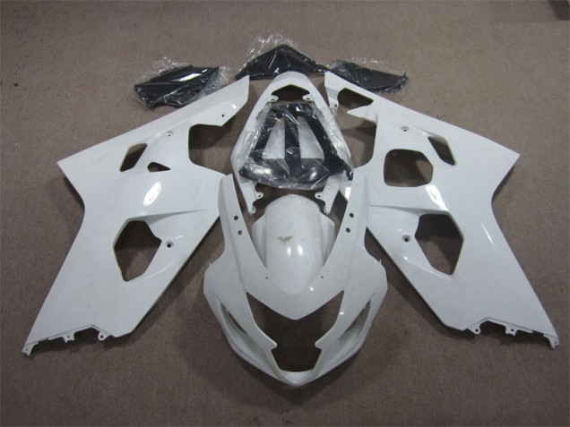 White 2004-2005 Suzuki GSXR 600 Motorcycle Fairings White 2004-2005 Suzuki GSXR 600 Motorcycle Fairings