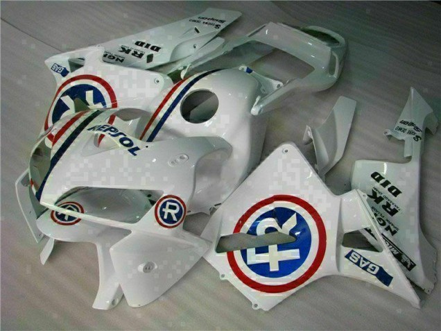 White 2005-2006 Honda CBR600RR Motorcycle Fairing Kits & Plastic White 2005-2006 Honda CBR600RR Motorcycle Fairing Kits & Plastic