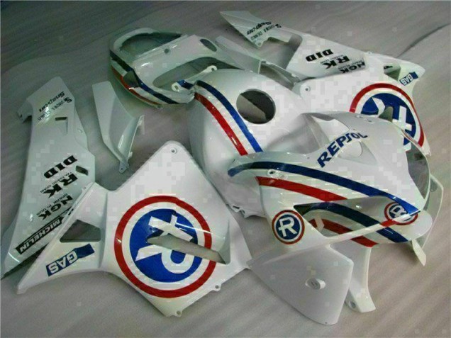 White 2005-2006 Honda CBR600RR Motorcycle Fairing Kits & Plastic White 2005-2006 Honda CBR600RR Motorcycle Fairing Kits & Plastic