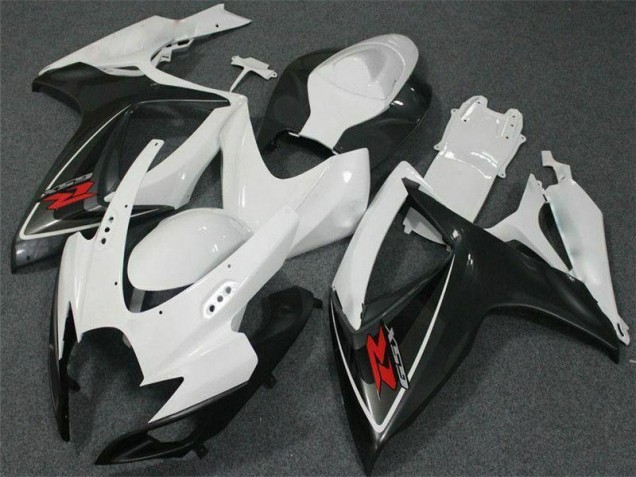 White 2006-2007 Suzuki GSXR 600/750 Motorcycle Fairings White 2006-2007 Suzuki GSXR 600/750 Motorcycle Fairings