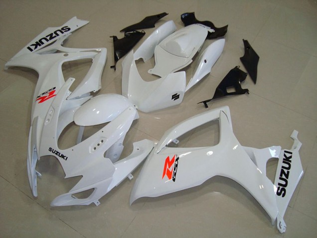 White 2006-2007 Suzuki GSXR 750 Motorcycle Fairings White 2006-2007 Suzuki GSXR 750 Motorcycle Fairings