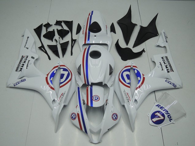 White 2007-2008 Honda CBR600RR Motorcycle Fairing White 2007-2008 Honda CBR600RR Motorcycle Fairing