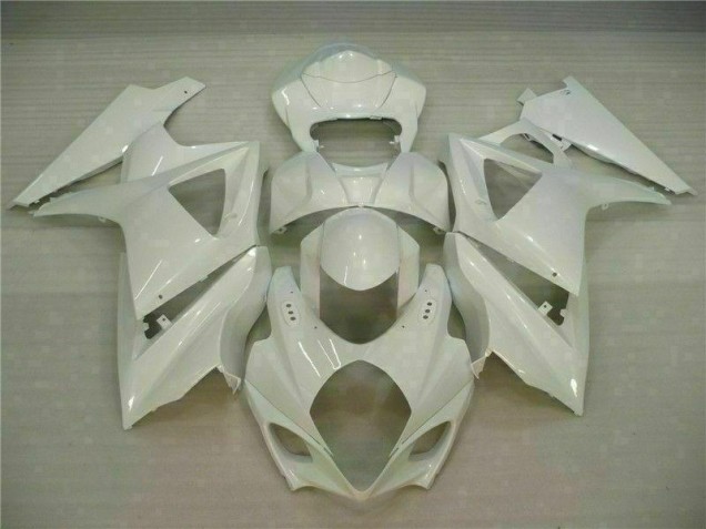White 2007-2008 Suzuki GSXR 1000 Motorcycle Fairings White 2007-2008 Suzuki GSXR 1000 Motorcycle Fairings