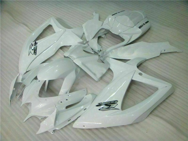 White 2008-2010 Suzuki GSXR 600/750 Motorcycle Fairing White 2008-2010 Suzuki GSXR 600/750 Motorcycle Fairing