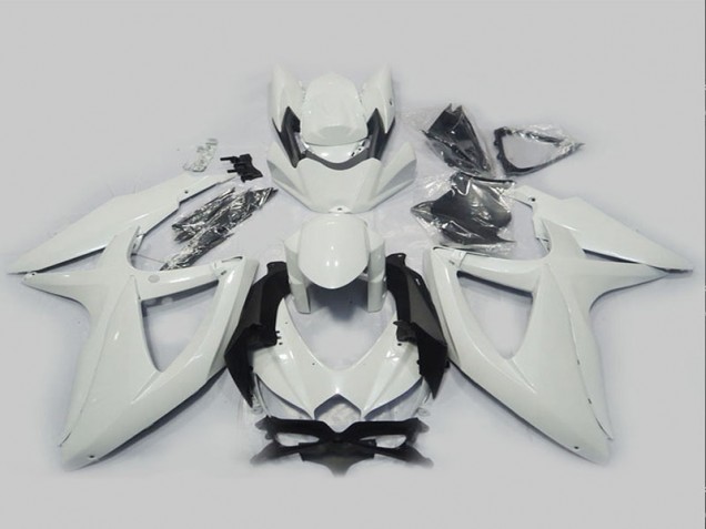 White 2008-2010 Suzuki GSXR 750 Motorcycle Fairings White 2008-2010 Suzuki GSXR 750 Motorcycle Fairings