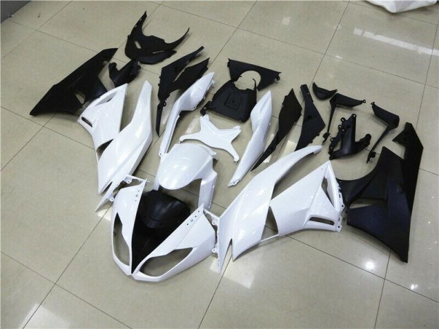 White 2009-2012 Kawasaki ZX6R Motorcycle Fairings White 2009-2012 Kawasaki ZX6R Motorcycle Fairings