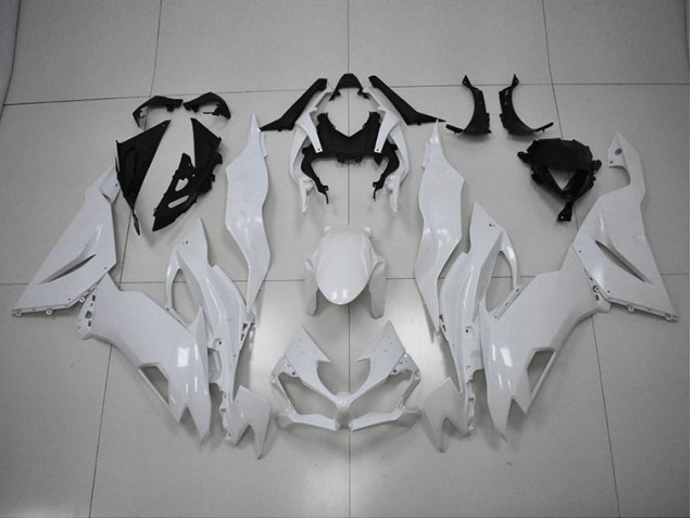 White 2019-2023 Kawasaki ZX6R Motorcycle Fairings White 2019-2023 Kawasaki ZX6R Motorcycle Fairings