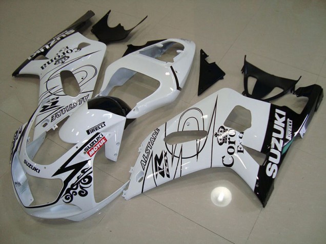 White Alstare Motul 2001-2003 Suzuki GSXR 750 Motorcycle Fairings White Alstare Motul 2001-2003 Suzuki GSXR 750 Motorcycle Fairings