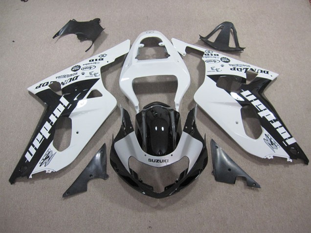 White Black 2001-2003 Suzuki GSXR 600 Motorcycle Fairings White Black 2001-2003 Suzuki GSXR 600 Motorcycle Fairings