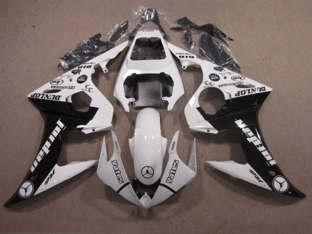 White Black 2003-2005 Yamaha YZF R6 Motorcycle Fairing White Black 2003-2005 Yamaha YZF R6 Motorcycle Fairing