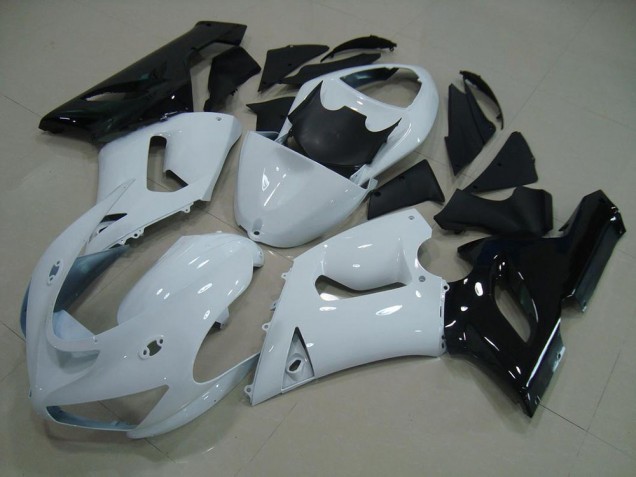 White Black 2005-2006 Kawasaki ZX6R Motorcycle Fairings White Black 2005-2006 Kawasaki ZX6R Motorcycle Fairings
