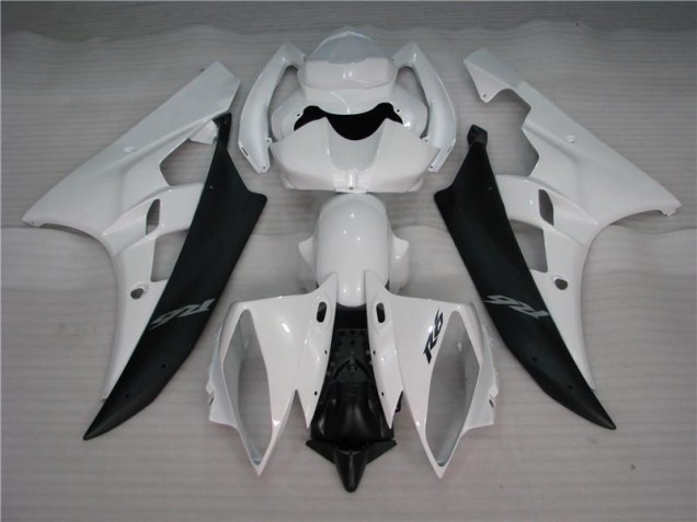 White Black 2006-2007 Yamaha YZF R6 Motorcycle Fairing White Black 2006-2007 Yamaha YZF R6 Motorcycle Fairing