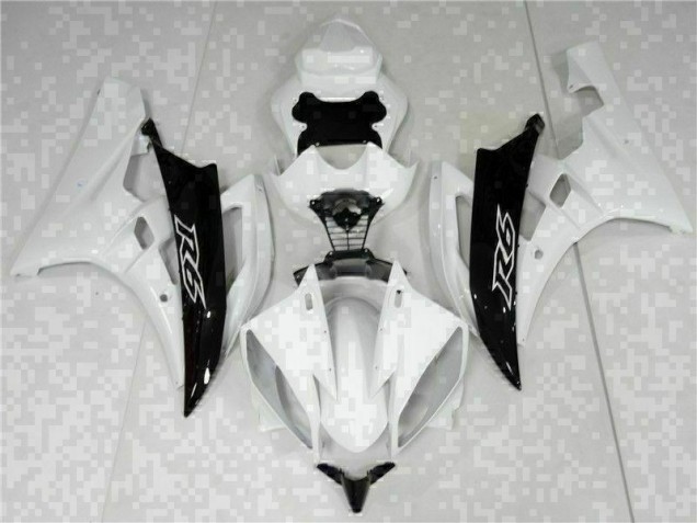 White Black 2006-2007 Yamaha YZF R6 Motorcycle Fairings White Black 2006-2007 Yamaha YZF R6 Motorcycle Fairings