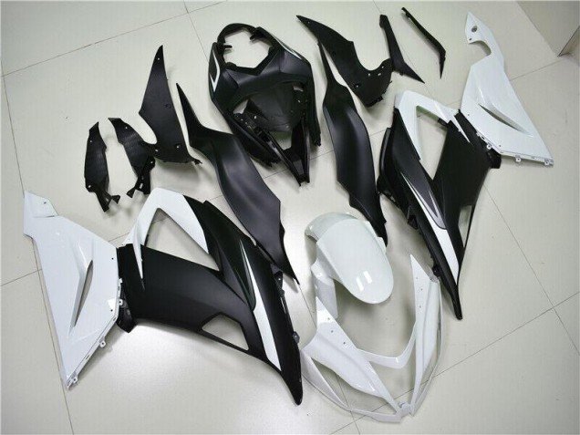 White Black 2013-2018 Kawasaki ZX6R Motorcycle Fairing