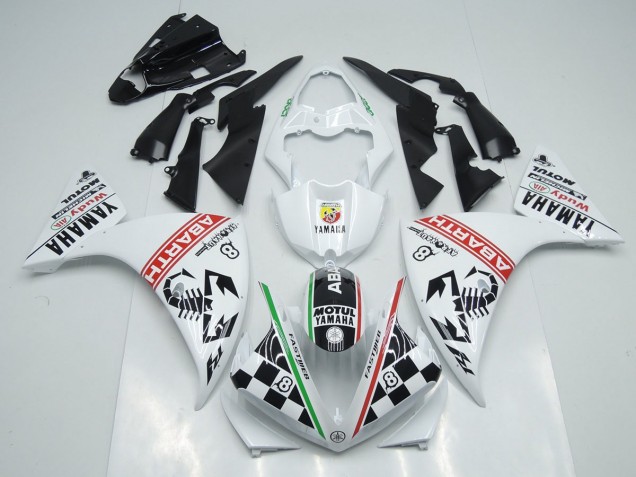 White Black Abrath 2012-2014 Yamaha YZF R1 Motorcycle Fairings White Black Abrath 2012-2014 Yamaha YZF R1 Motorcycle Fairings