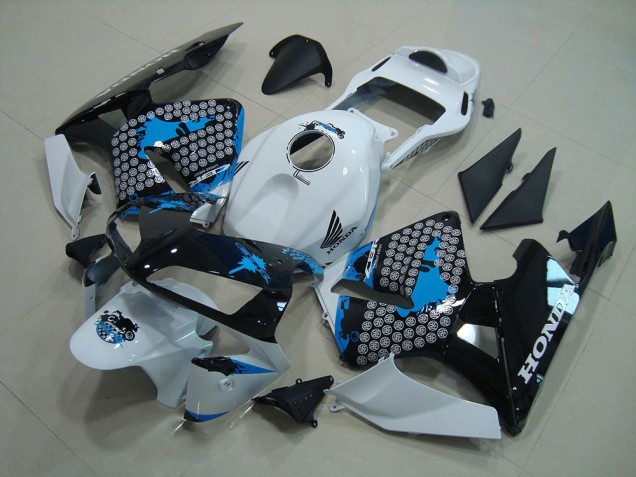 White Black Blue 2003-2004 Honda CBR600RR Motorcycle Fairings White Black Blue 2003-2004 Honda CBR600RR Motorcycle Fairings