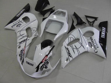White Black Corona 1998-2002 Yamaha YZF R6 Motorcycle Fairings