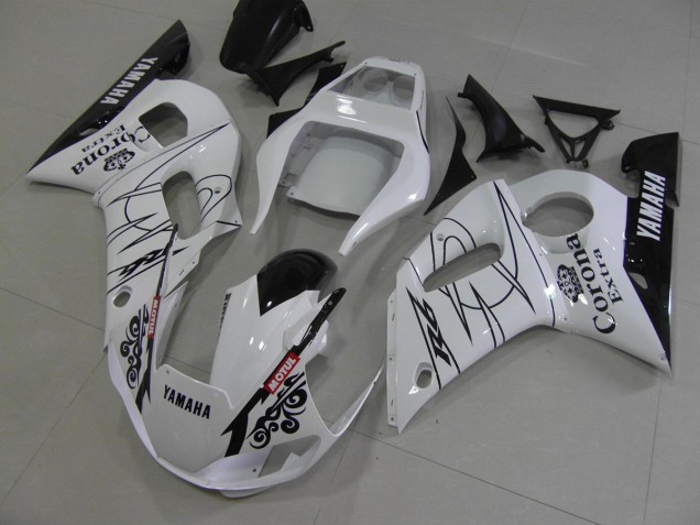 White Black Corona 1998-2002 Yamaha YZF R6 Motorcycle Fairings White Black Corona 1998-2002 Yamaha YZF R6 Motorcycle Fairings