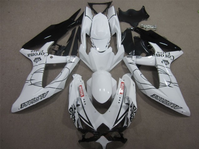 White Black Corona Extra Motul 2008-2010 Suzuki GSXR 600 Motorcycle Fairings White Black Corona Extra Motul 2008-2010 Suzuki GSXR 600 Motorcycle Fairings