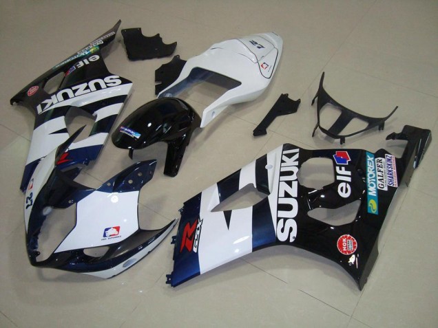 White Black Elf 2003-2004 Suzuki GSXR 1000 Motorcycle Fairings White Black Elf 2003-2004 Suzuki GSXR 1000 Motorcycle Fairings