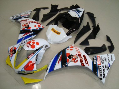 White Black Pepe Phone 2012-2014 Yamaha YZF R1 Motorcycle Fairings