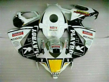 White Black Playboy 2008-2011 Honda CBR1000RR Motorcycle Fairing
