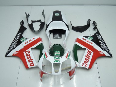 White Black Red Castro 2000-2006 Honda VTR1000 Motorcycle Fairings