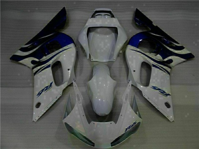 White Blue 1998-2002 Yamaha YZF R6 Motorcycle Fairing White Blue 1998-2002 Yamaha YZF R6 Motorcycle Fairing