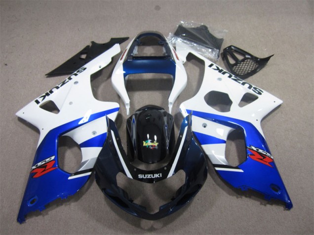 White Blue 2000-2002 Suzuki GSXR 1000 Motorcycle Fairings White Blue 2000-2002 Suzuki GSXR 1000 Motorcycle Fairings