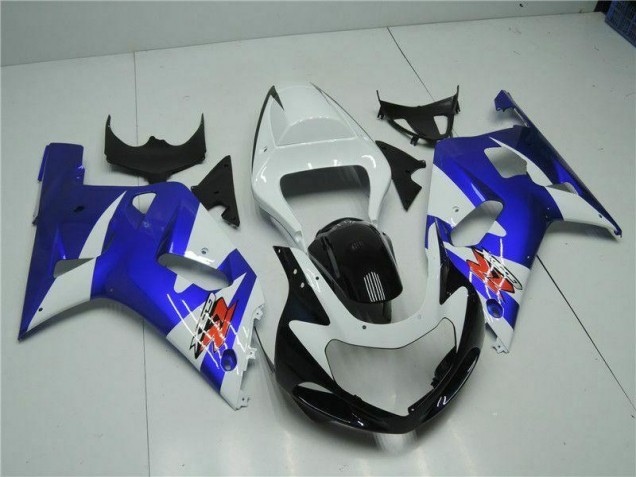 White Blue 2001-2003 Suzuki GSXR 600/750 Motorcycle Fairings White Blue 2001-2003 Suzuki GSXR 600/750 Motorcycle Fairings