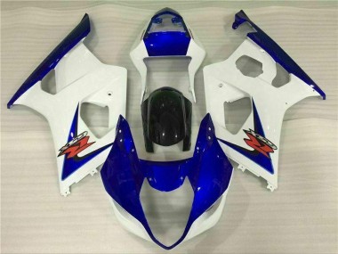 White Blue 2003-2004 Suzuki GSXR 1000 Motorcycle Fairings