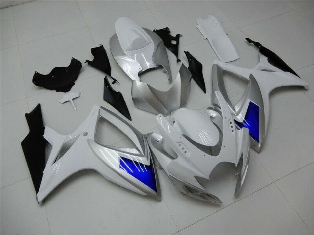 White Blue 2006-2007 Suzuki GSXR 600/750 Motorcycle Fairing White Blue 2006-2007 Suzuki GSXR 600/750 Motorcycle Fairing