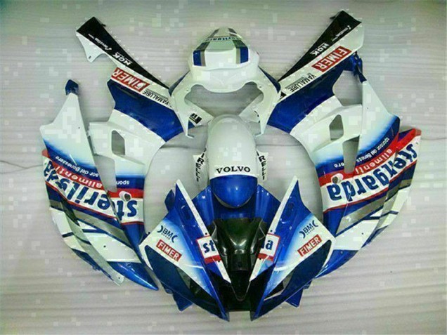 White Blue 2006-2007 Yamaha YZF R6 Motorcycle Fairing White Blue 2006-2007 Yamaha YZF R6 Motorcycle Fairing