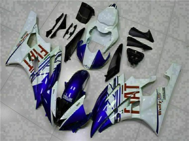 White Blue 2006-2007 Yamaha YZF R6 Motorcycle Fairings