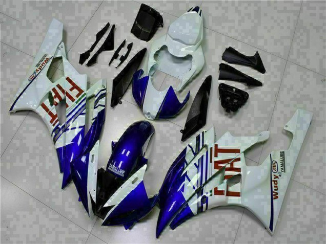White Blue 2006-2007 Yamaha YZF R6 Motorcycle Fairings White Blue 2006-2007 Yamaha YZF R6 Motorcycle Fairings