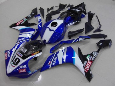White Blue 2007-2008 Yamaha YZF R1 Motorcycle Fairings
