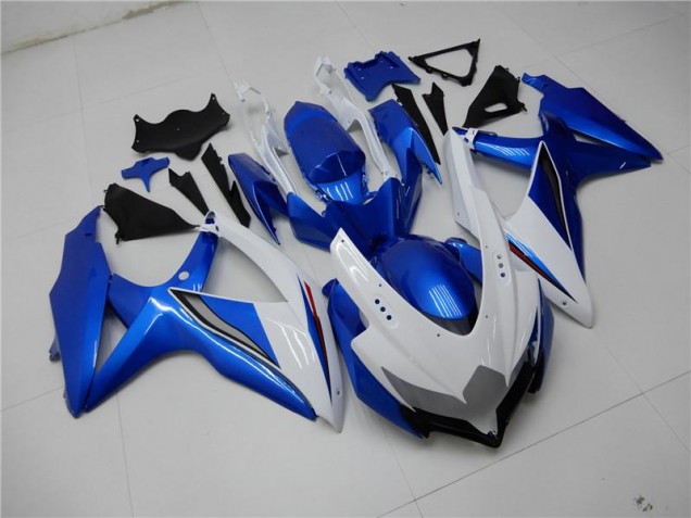 White Blue 2008-2010 Suzuki GSXR 600/750 Motorcycle Fairing White Blue 2008-2010 Suzuki GSXR 600/750 Motorcycle Fairing