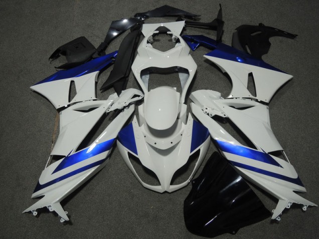 White Blue 2009-2012 Kawasaki ZX6R Motorcycle Fairings White Blue 2009-2012 Kawasaki ZX6R Motorcycle Fairings
