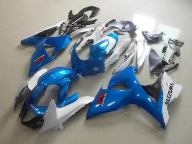 White Blue 2009-2016 Suzuki GSXR 1000 Motorcycle Fairing