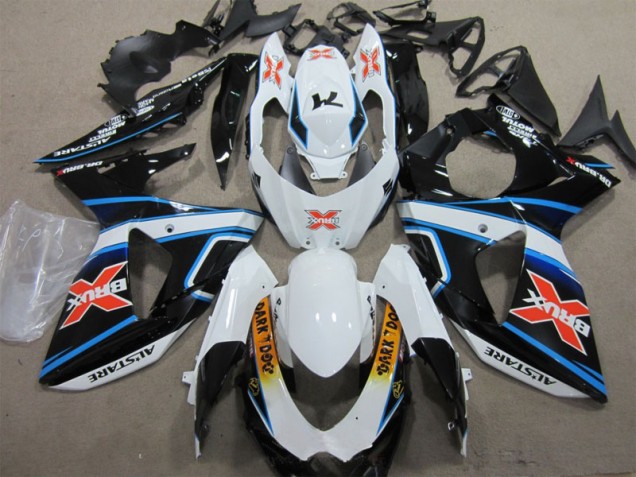 White Blue Brux Dark Dog 2009-2016 Suzuki GSXR 1000 Motorcycle Fairings