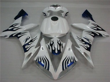 White Blue Flame 2004-2006 Yamaha YZF R1 Motorcycle Fairings